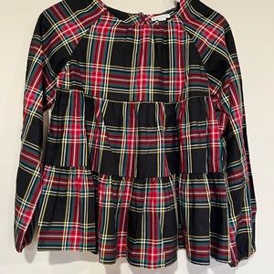 Jcrew plaid girls blouse